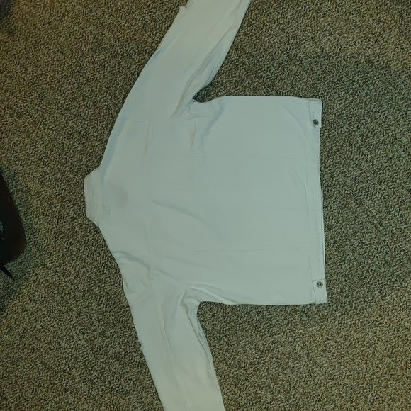White Distressed Denim Jacket XXL - Picture 5 of 5